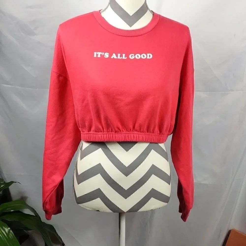 Red Cropped Sweatshirt - Picture 6 of 6
